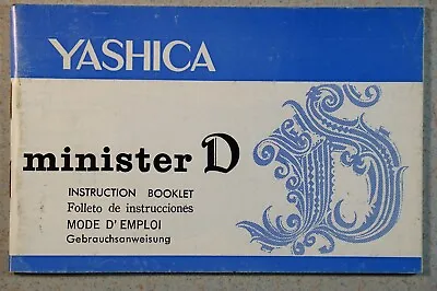 YASHICA Minister D Instructions For Use Manual 54 Pages 4-Language I/Es/D/F • £8.53