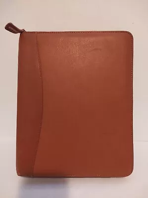 FRANKLIN QUEST Planner Binder Brown Full Grain Nappa Leather 11570 7 Rings • $55.55