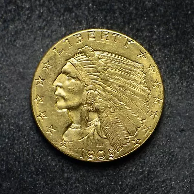 1909 $2 1/2 Gold Indian BU+ (cn12689) • $695.55