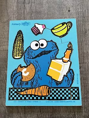 Vintage 1973 Playskool Cookie Monster Wooden Puzzle 315-4 Sesame Street 10 Piece • $10