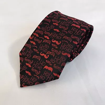 Holiday Traditions Ho Ho Ho Santa Mustache Mens Polyester Neck Tie (T3) • $12.95