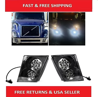 12 LED Fog Lights Clear Lens LH RH Sides Black Housing For 2003-17 Volvo VNL/VN • $91.35