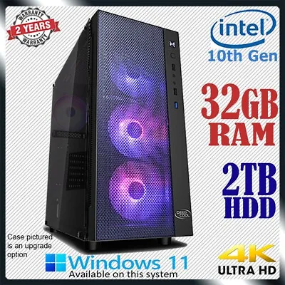 $1079 • Buy Intel 10th Gen Computer 32GB RAM 2TB Gaming Home & Office Desktop PC Core I7 Upg