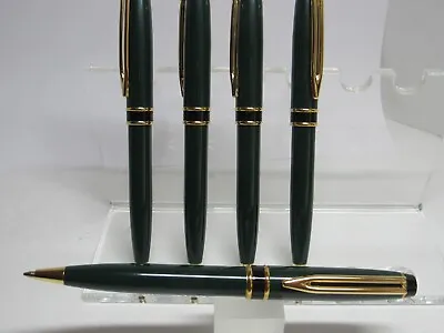 Lot Of`5 Terzetti Metal Green Expert Ballpoint Pen-heavy Brass Body+velvet Pouch • $8.99