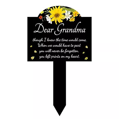 Memorial Stake Acrylic Grave Stake Cemetery Markers For Graves Yellow Flowers... • $13.58