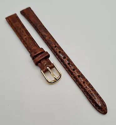 Accurist 10mm Light Brown Leather Watch Strap Smooth Crocodile Grain 🐊⌚️ *NOS*  • £7.95