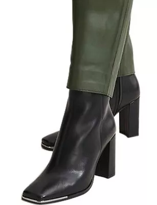 Country Road Leather Ankle Heel Boot Size 39 Black Brand New RRP $249.00 • $109