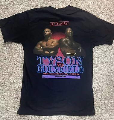 1996 Tyson Vs Holyfield MGM Grand T Shirt Black Size  Large Vintage • $119.50