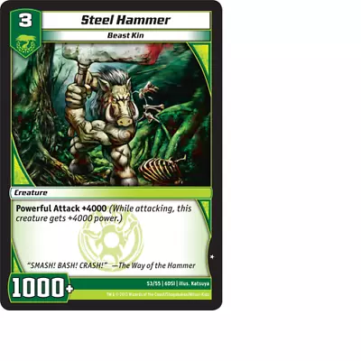 Kaijudo X3 STEEL HAMMER Common #53/55 6DSI (Playset) DragonStrike Infernus 2013 • $1.01