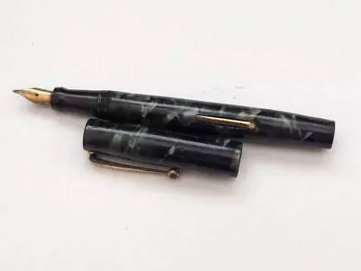 Vintage Blackbird Self Filler Fountain Pen  Mottled Green  -Mabie Todd England • $12.84