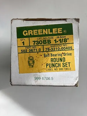 $74.99 • Buy Greenlee 730BB-1-1/8 1-1/8  Electrical Box Round Hole Knock Out Punch
