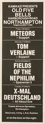 Fields Of The Nephilim - Gig Advert - Northampton - 22/03/87 - Xmal Deutschland • £2.99