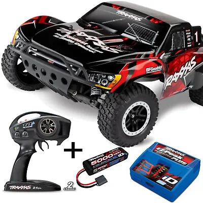 Traxxas TRX58076-74RED Slash Vxl Orange 1/10 2WD Brushless Rtr +5000 2S 4A • £378.98