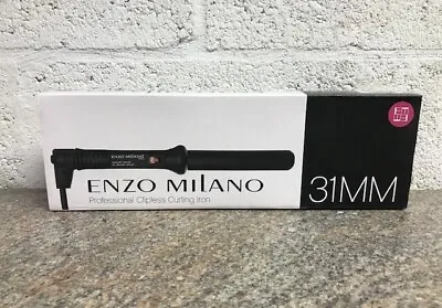 $44.99 • Buy Enzo Milano 31mm Clipless Curling Iron Wand,Round Black W/ Heat Resistant Glove 