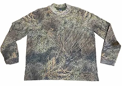 Mossy Oak Brush Men's 2XL (50-52) Camo Long Sleeve Hunting Shirt • $17.50