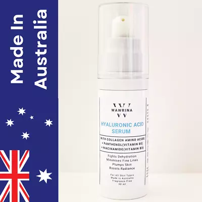 Pure Hyaluronic Acid Serum +B5 +B3 +AloeVera Anti Age Collagen Wrinkle Face Skin • $25.09