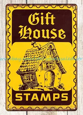 Gift House Stamps Metal Tin Sign Buy Wall Decor • $18.99