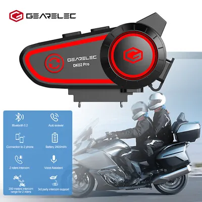 Motorcycle Helmet Headset Bluetooth5.2 Intercom Interphone Speaker 2 Riders IPX7 • $39.99