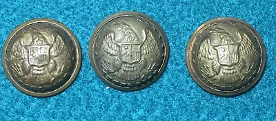 3 Civil War Era Uniform Buttons Domed Eagle NY State Excelsior 7/8  • $18.99