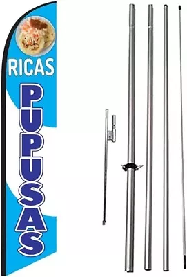 Ricas Pupusas 15ft Feather Banner Swooper Flag Kit With Pole+spike • $59.85