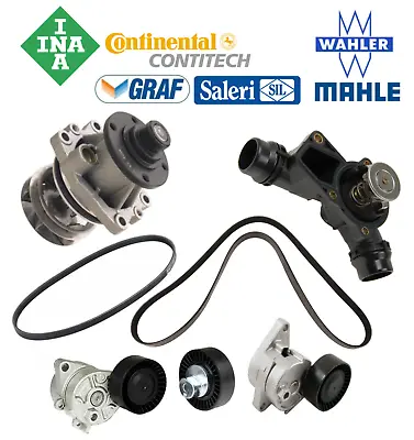 Water Pump Thermostat Belt Tensioner Pulley Drive Belt 7pcs OEM For BMW E46 E39 • $239.38