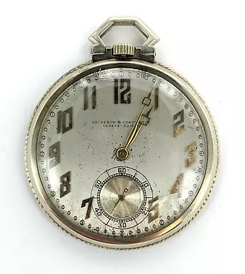 $2475 • Buy 18 KT White Gold Vacheron Constantin Open Face Pocket Watch 18 Jewels