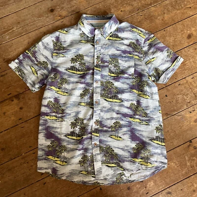 £2.99 • Buy Mantaray Mens Tropical Hawaiian Size M Desert Island Print Short Sleeved Shirt