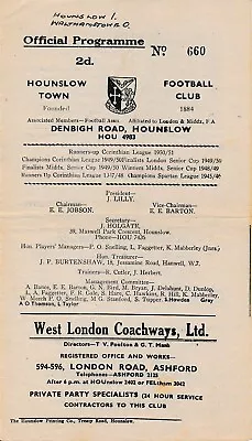 Hounslow Town V Walthamstow Avenue (London Senior Cup 2nd Replay) 1951/1952 • £8.99