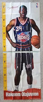 Vintage 1997 Scholastic NBA Hakeem Olajuwon Life Size Poster Over 7 Feet Tall! • $41.99