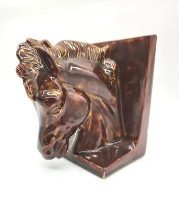 Vtg Ceramic Horse Head Bookend Brown • $14