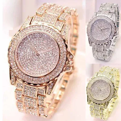 Women Ladies Luxury Full Crytsal Watch Vogue Diamond Analog Quartz Wrist Watches • $10.22