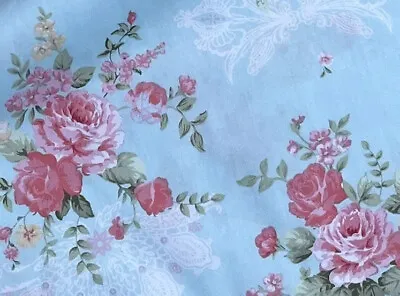 Victorian Romantic Shabby Chic Roses Cotton. Vintage French Spoonful Roses. BTY • $10.36