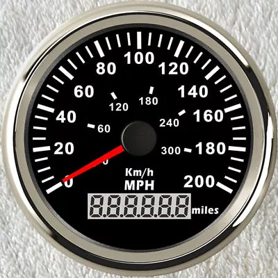 85MM /3-3/8  GPS Speedometer 200MPH 300KPH Odometer For Car Truck Marine Red Led • $72.19