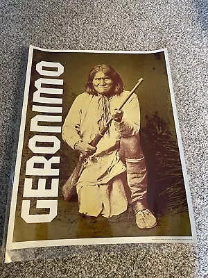 Vintage And Laminated 1974 Geronimo Educational Aid Poster 17in X 22in • $20