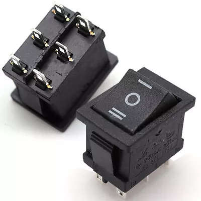 2x ON/OFF/ON 6-Pin DPDT 3-Position Snap-In Rocker Switches AC 6A/250V 10A/125V • $7.94