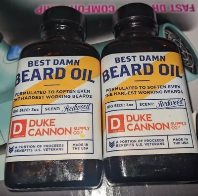 (2) Beard Oil Duke Cannon Oak Barrel Scent 3 Oz Burbon Men's Beard Mustache • $22.50