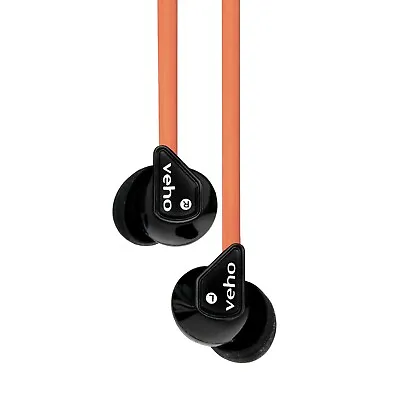 VEHO 360 Z-1 Stereo Noise Isolating Earbuds Earphones VEP-003-360Z1GB ORANGE • £4.50