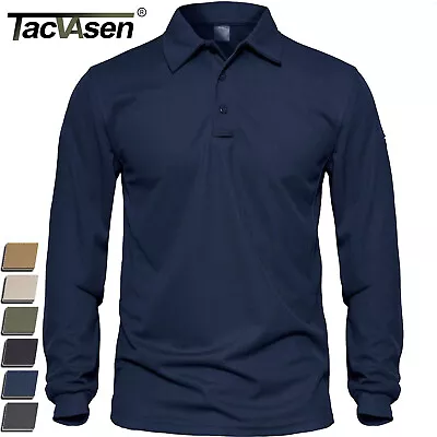 Men's Golf Polo Shirts Long Sleeve Quick Dry Performance Casual Work Sport T US • $20.88