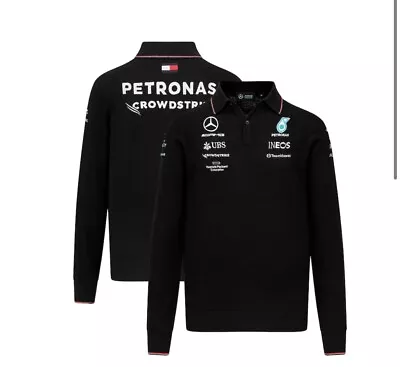 2023 Mercedes-AMG Petronas F1 Team Long Sleeve Knitted Polo - Large • £49.99