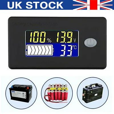 12V Battery Capacity Status LCD Digital Display Indicator Monitor Meter NEW • £7.24