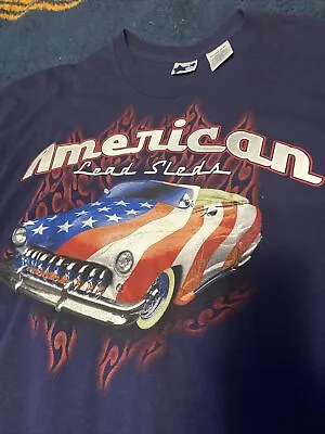 Vintage American Lead Sleds T-Shirt Short Sleeve 2XL Hot Rod Heat Classic Car • $0.99
