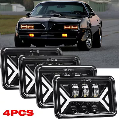 4pcs 4x6'' LED Headlights Hi/Lo Beam DRL For 1977-1981 Pontiac Firebird Trans AM • $83.99