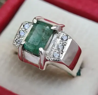 Men Emerald Ring Natural Emerald Ring Men Dainty Emerald Ring Mens Pinly Ring • $250
