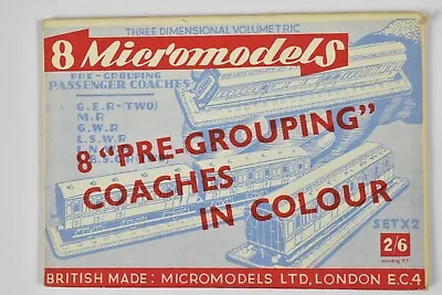 1952 Original Sealed Micromodels X2 8 Pre Grouping Coaches In Colour • £15