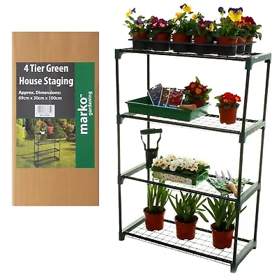 £19.99 • Buy Greenhouse Staging 4 Tier Garden Flower Plant Shelving Steel Durable Frame Rack