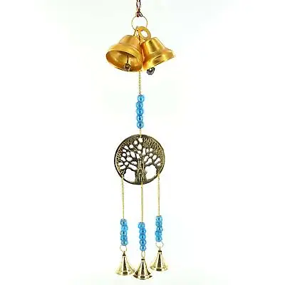 Tree Of Life Brass Windchime Pagan Garden Ornament Wiccan Celtic Decoration • £14.95