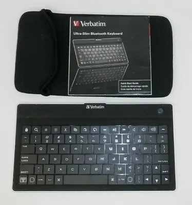 Verbatim Ultra-Slim Bluetooth Portable Keyboard - Wireless Rechargeable Works • $11.28