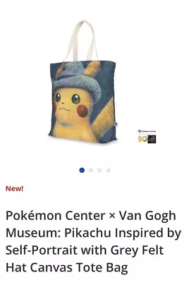 Pikachu Inspired By Self-Portrait With Grey Felt Hat Canvas Tote Bag Van Gogh • $69.99