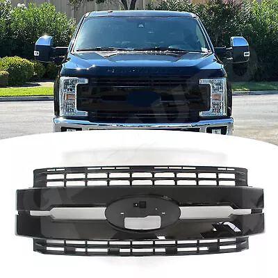 For 2017 2018 2019 Ford F250 F350 F450 Super Duty Front Bumper Grill Gloss Black • $270.99