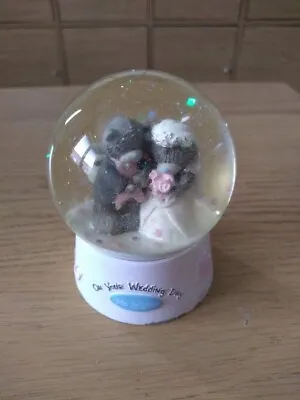 £8.99 • Buy Carte Blanche Me To You Tatty Teddy On Your Wedding Day Glass Glitter Snow Globe